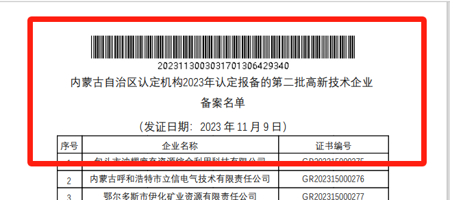 喜报！304am永利集团巨鼎获国度高新技术企业认定